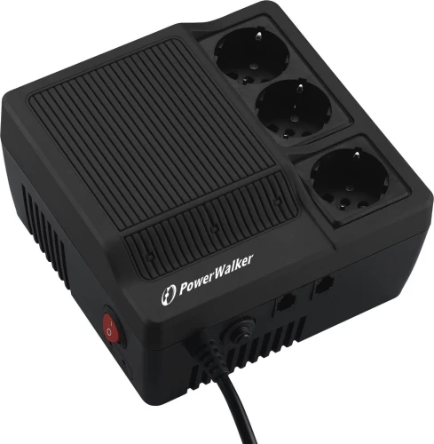 PowerWalker Stabilizator napięcia AVR LED 220/230/240V 600VA 3 x Schuko