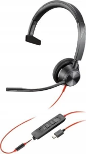 HP Poly Blackwire 3315 Monaural USB-C Headset +3.5mm Plug +USB-C/A Adapter