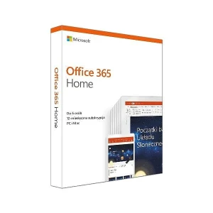 Microsoft Office 365 Home PL Box P4 Subskrypcja 1Rok /do 6Użytkowników / 5Urządzeń Win/Mac 6GQ-01016. Zastępuje P/N: 6GQ-00704