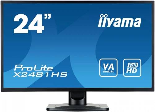 IIYAMA Monitor 24 X2481HS-B1 SLIM AMVA+, HDMI, DVI, 6 ms, Głośniki