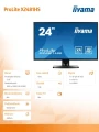 IIYAMA Monitor 24 X2481HS-B1 SLIM AMVA+, HDMI, DVI, 6 ms, Głośniki