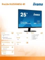 IIYAMA Monitor 25 cali XU2595WSU-B1 IPS, 16:10, DP, USB, HDMI