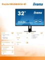 IIYAMA Monitor 31,5 XB3288UHSU 4K,VA,HDMI/DP/USB/PiP