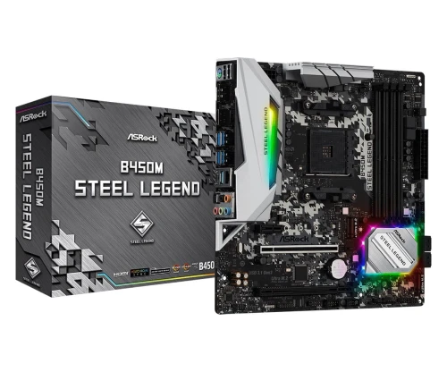 Płyta główna B450M Steel Legend AM4 4DDR4 HDMI/DP uATX_0