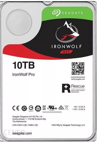 SEAGATE Ironwolf PRO NAS HDD 10TB 7200rpm 6Gb/s SATA 256MB cache 8.9cm 3.5inch 24x7 for NAS und RAID Rackmount Systems BLK