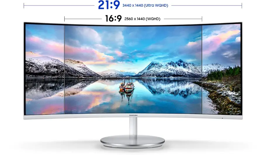 ekran o proporcjach 21:9 w monitorze Samsung