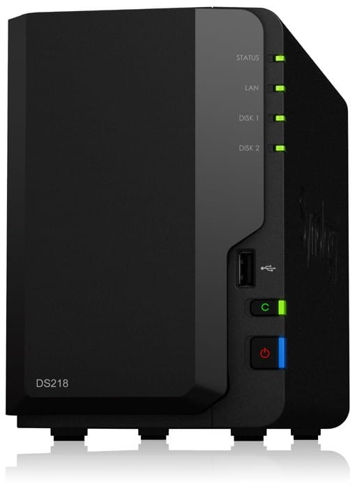 Serwer NAS Synology DS218 2x0HDD 2GB 4x1.4G hz 1xGbE 3xUSB H265 VC-1