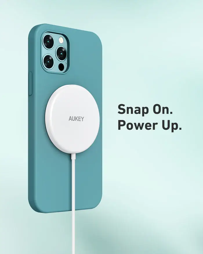 AUKEY LC-A1 White MagSafe Qi 15W USB-C ładowarka indukcyjna