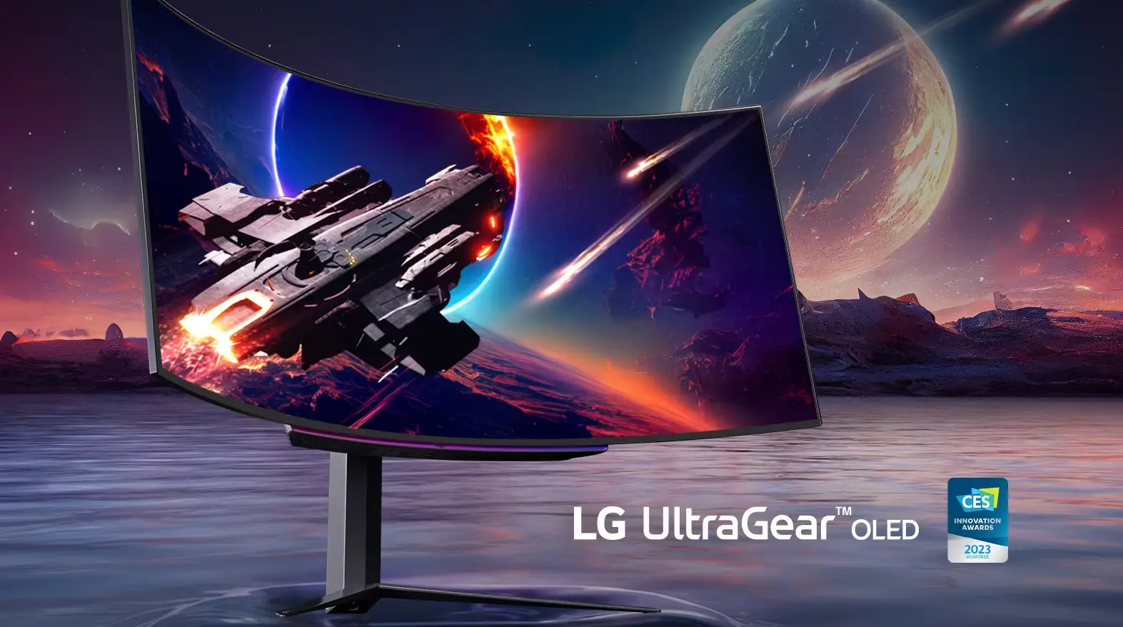 Zostań niepokonany w każdym starciu z wyjątkowym 45 calowym LG 45GR95QE-B.AEU – zakrzywionym monitorem gamingowym UltraGear OLED WQHD