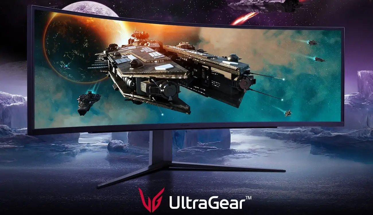49 calowy zakrzywiony monitor gamingowy UltraGear od LG – przejrzysty obraz i dynamiczna gra